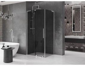 Mexen Velar L, zuhanykabin tolóajtóval 100 x 90 cm, 8mm szürke üveg, króm, 871-100-090-43-01