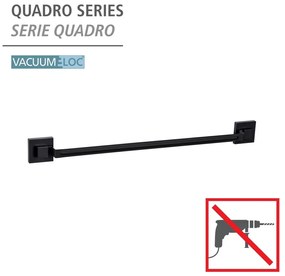 Fekete öntapadós rozsdamentes acél törölközőtartó Quadro – Wenko