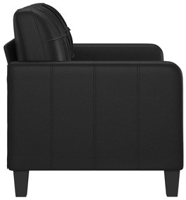 2 személyes fekete műbőr kanapé 120 cm