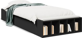 vidaXL fekete szerelt fa ágykeret 100 x 200 cm