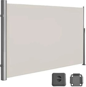 Oldalsó napellenző, kihúzható, 200 × 400 cm, bézs