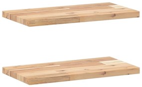 2 db kezeletlen tömör akácfa függőpolc 40 x 20 x 2 cm