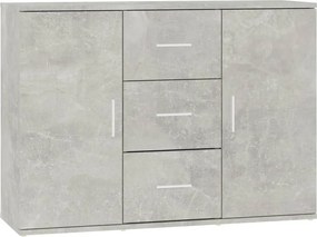 vidaXL betonszürke szerelt fa tálalószekrény 91x29,5x65 cm