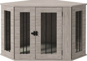 PawHut Kutya Ketrec, Téglalap Alakú Kutya Ház Párnával, Közepes Méretű Kutyák számára, Dió, 104 x 55 x 63 cm | Aosom