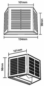 LED Napelemes fali lámpa CUBUS 2xLED/1,5W/3,7V 1500 mAh IP54