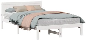 Ágykeret Fehér 120 x 190 cm Tömör fenyőfa