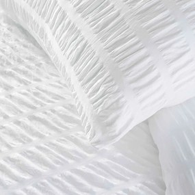 Fehér egyszemélyes krepp ágyneműhuzat 140x200 cm Plissia – douceur d'intérieur