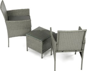 Kerti bútor szett 1+2, polyrattan, szürke, AZS-A1102 GREY