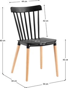 Étkezőszék, fekete/bükk, ZOSIMA