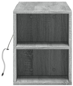 szürke sonoma színű fali TV-szekrény LED-del 135x31x39,5 cm