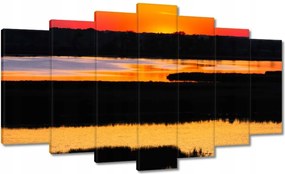 Vászonkép 140x80 Naplemente tó