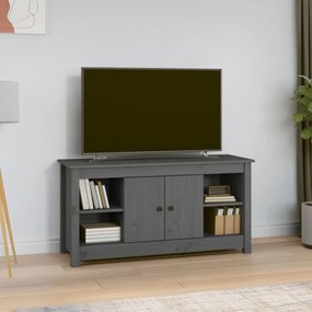 szürke tömör fenyőfa TV-szekrény 103 x 36,5 x 52 cm