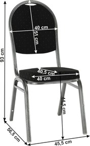 Szék, rakásolható, fekete anyag/szürke váz, JEFF 3 NEW