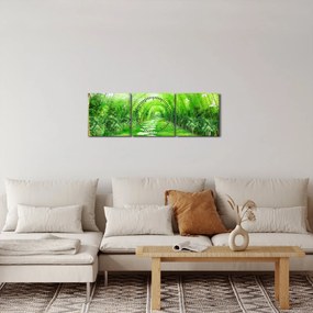 Kép - Trópusi kertre néző kilátás (órával) (90x30 cm)