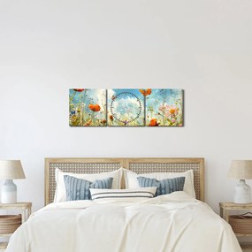 Kép - Pillangók a nyári réten (órával) (90x30 cm)