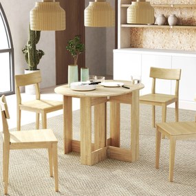 HOMCOM Összecsukható Étkezőasztal Konyhaasztal 2 Összecsukható Szárnnyal 2-4 Személyes 104x76x73,7 cm Tölgy | Aosom