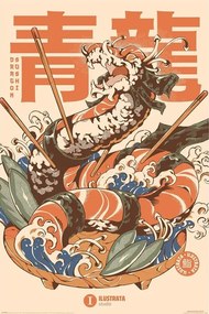 Plakát Ilustrata - Dragon Sushi, (61 x 91.5 cm)