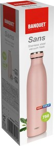 Banquet SANS rozsdamentes hőálló termosz 750 ml, lazacszínű