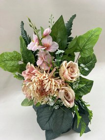 Kompozíció Virágok a sírhoz temető csokor váza művirágok