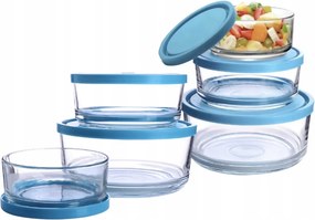 Üveg Tartályok Fedéllel Mosogatógép Tálak uzsonnás doboz 6 db Kerek
