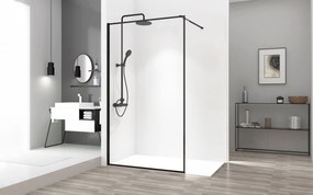 Rea - Bler zuhanyparaván 120x195cm, 8mm üveg, átlátszó üveg / fekete profil, REA-K7631