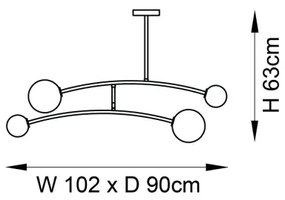 Endon 92940 - BALANCE rúdon szerelt csillár 4xG9/3W/230V fekete