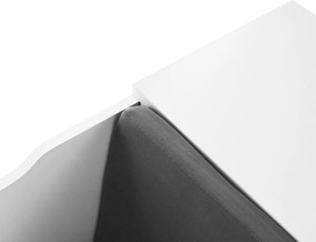 Gyerekkönyvtár ülőhellyel, fehér/szürke, FERIA