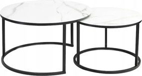 Atlanta C dohányzóasztal fehér márvány/fekete Sig szett