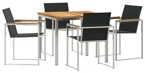 vidaXL Kert étkező szett 5 pcs Barna Tömör Teakfa