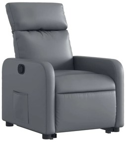 vidaXL szürke műbőr felállást segítő dönthető fotel
