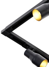 Modern sínrendszer 5 spotlámpával fekete 1 fázisú - Iconic Kohua