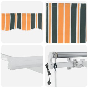 Automatikus Bejárható Napellenző zöld és sárga 400x300 cm