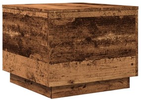 Antik fa színű dohányzóasztal LED-lámpákkal 50 x 50 x 40 cm