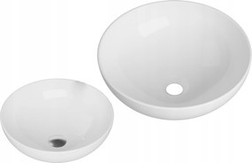 Mosdókagyló Kerek Fehér Kerámia Fürdőszobapultra 40,5cm Alba