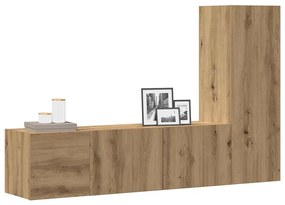 fali TV szekrények 3 db kézműves tölgy szerelt fa