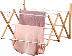 Fürdőszobai fali ruhaszárító Összecsukható Erkély Bambusz