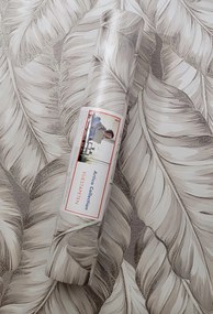 Fali tapéta, nagy levelek, arany csillámok, 3D hatás