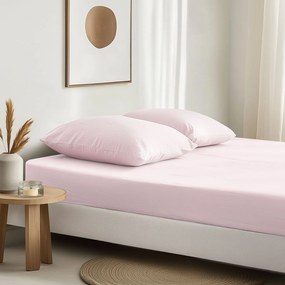 Goldea lenvászon keverék körgumis lepedő - púderrózsaszín 80 x 160 cm