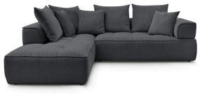 Sötétszürke zsenília sarokkanapé (bal oldali-L alakú) Whesley – Bobochic Paris
