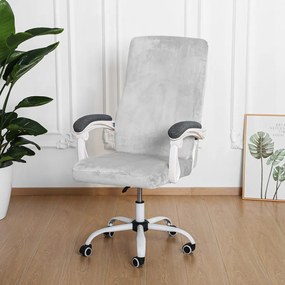 ForgószékHuzat (S-es, bársonyos, 1 részes, világosszürke)