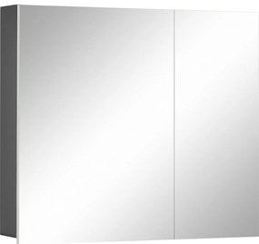 Wisla szürke fali fürdőszobai szekrény tükörrel, 80 x 70 cm - Støraa