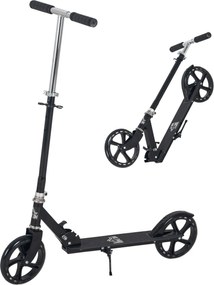 HOMCOM Összecsukható Roller Gyerekeknek 7-14 Éves Korig - Magasságállítható Kormány 4 Szinten Fékkel 88x37x75-100 cm Fekete | Aosom