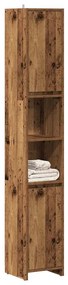 antik fa színű szerelt fa fürdőszobaszekrény 30 x 30 x 183,5 cm