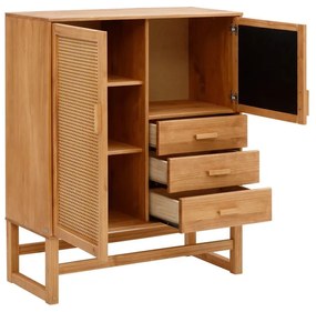 Jolene borovi fenyő komód rattan ajtókkal, szélesség 90 cm - Støraa