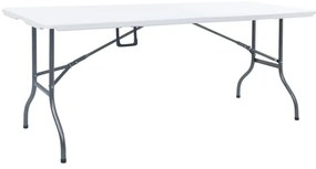 vidaXL fehér HDPE összecsukható kerti asztal 180 x 72 x 72 cm