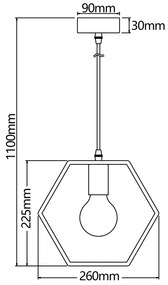 Aigostar - Fenyő függőlámpa zsinóron 1xE27/60W/230V