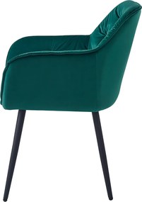 Dizájnos fotel, zöld Velvet szövet, FEDRIS NEW