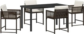 vidaXL Kert étkező szett 5 pcs Barna polirattan