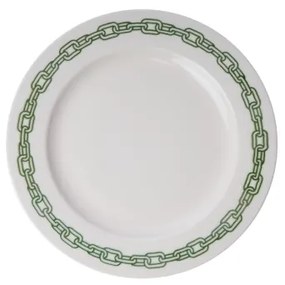 24 részes porcelán étkészlet, fehér/zöld