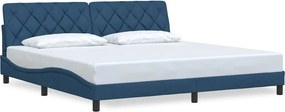 vidaXL kék szövet ágykeret matrac nélkül 200 x 200 cm